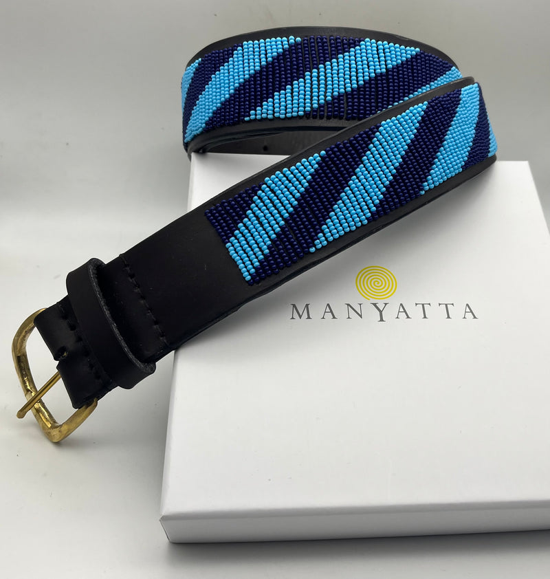 Navy blue and light blue diagonal stripes - size 34 only